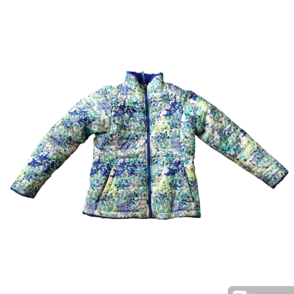 The North Face Reversible Jacket Multicolor Floral/Cobalt Blue Fleece Girls